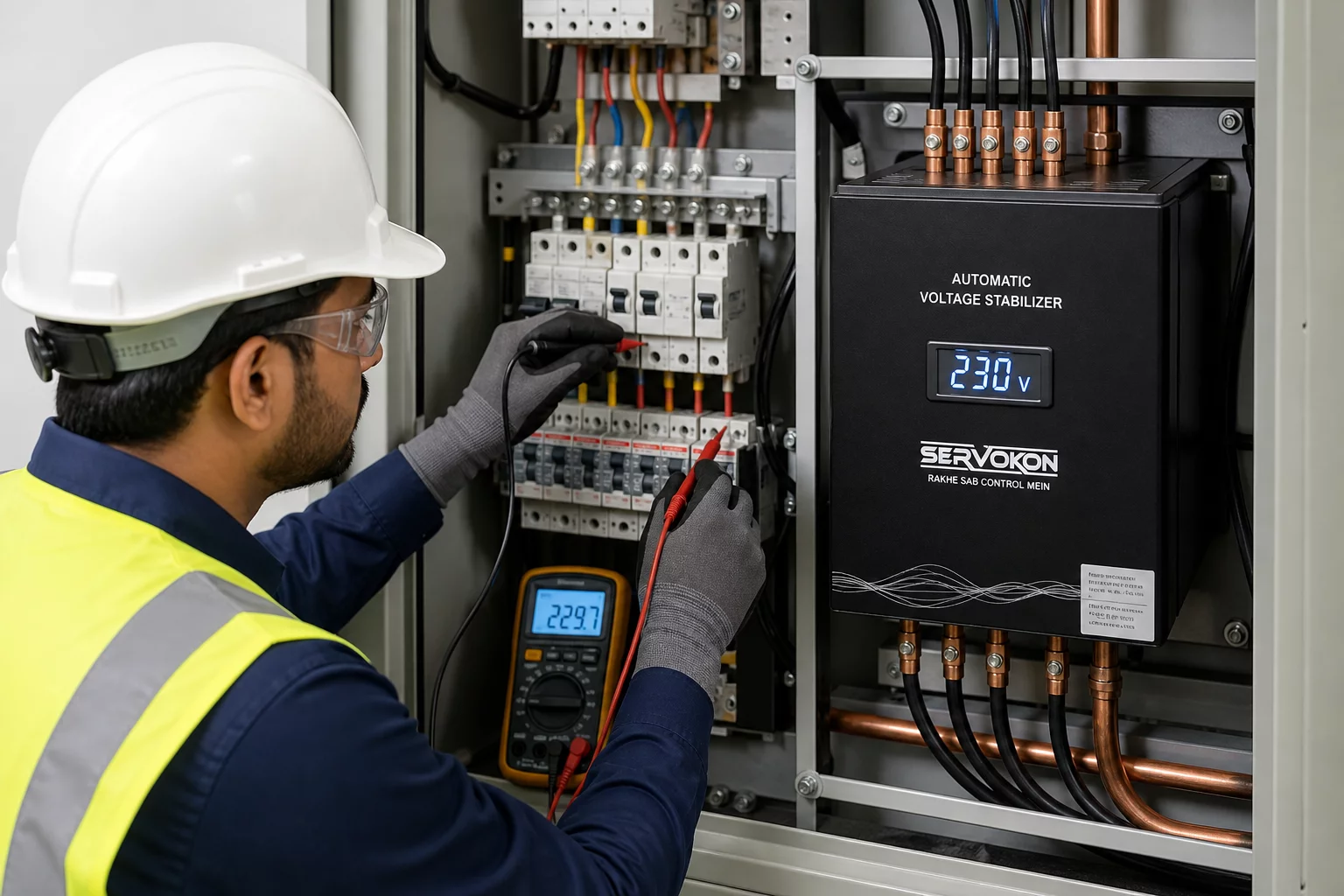 Electrical hardware and voltage stabilizer installation